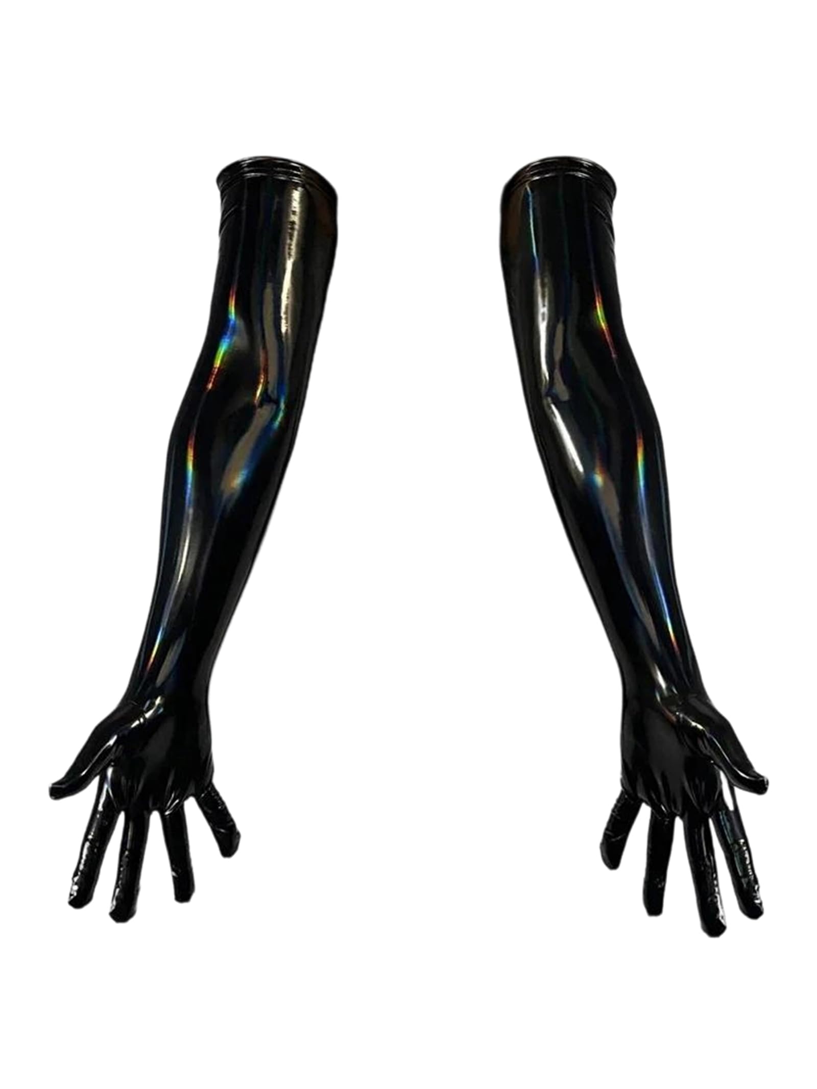 Guantes largos unisex de piel sintética punk rock, longitud de ópera, de alta elasticidad, para cosplay, baile, actuación