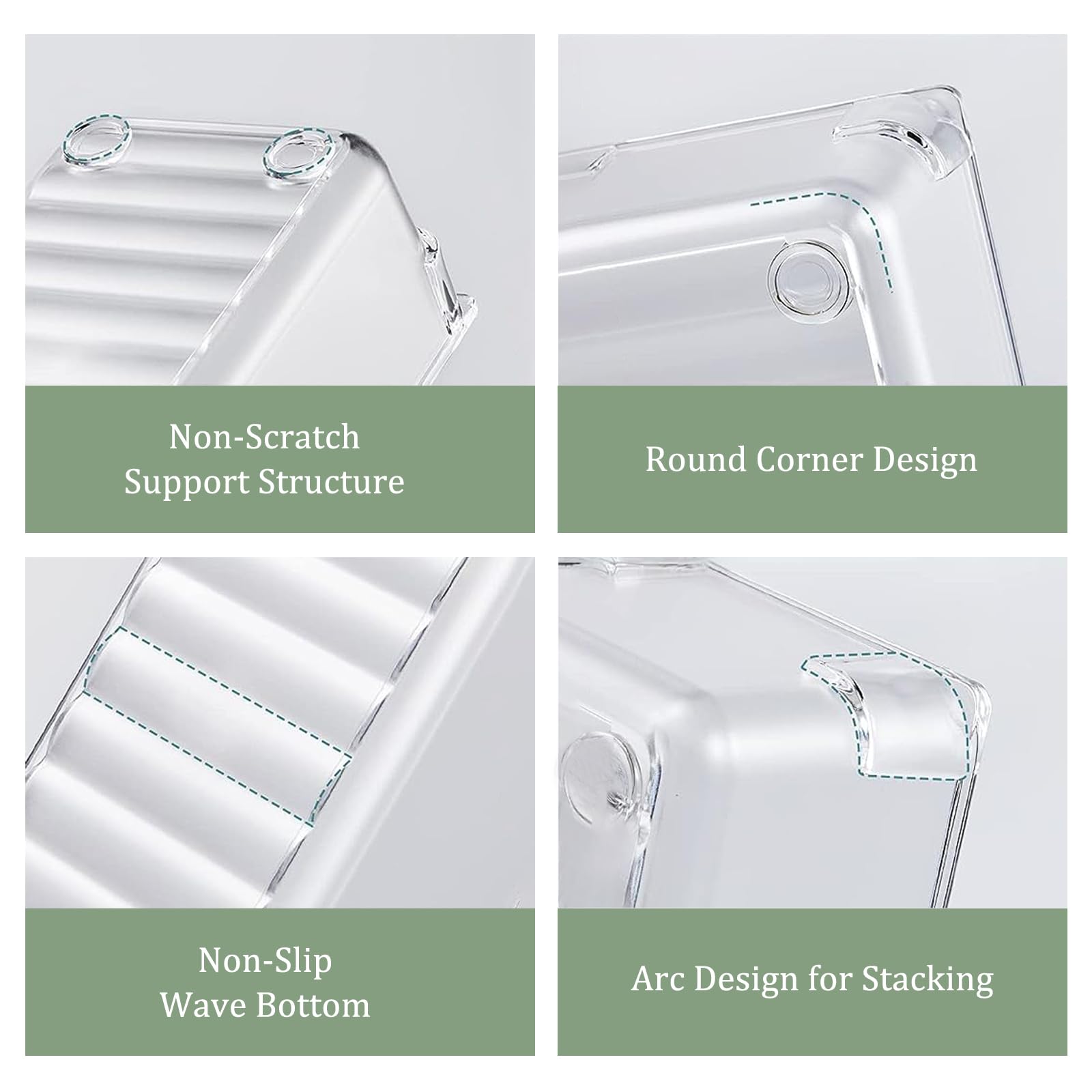 TourKing 16 Pcs Clear Plastic Drawer Organizer Set, 4 Sizes Organizer Trays Can Create a Personalized Organization and Storage System for Makeup, Jewelries and Gadgets, Bedroom, Bathroom, Office