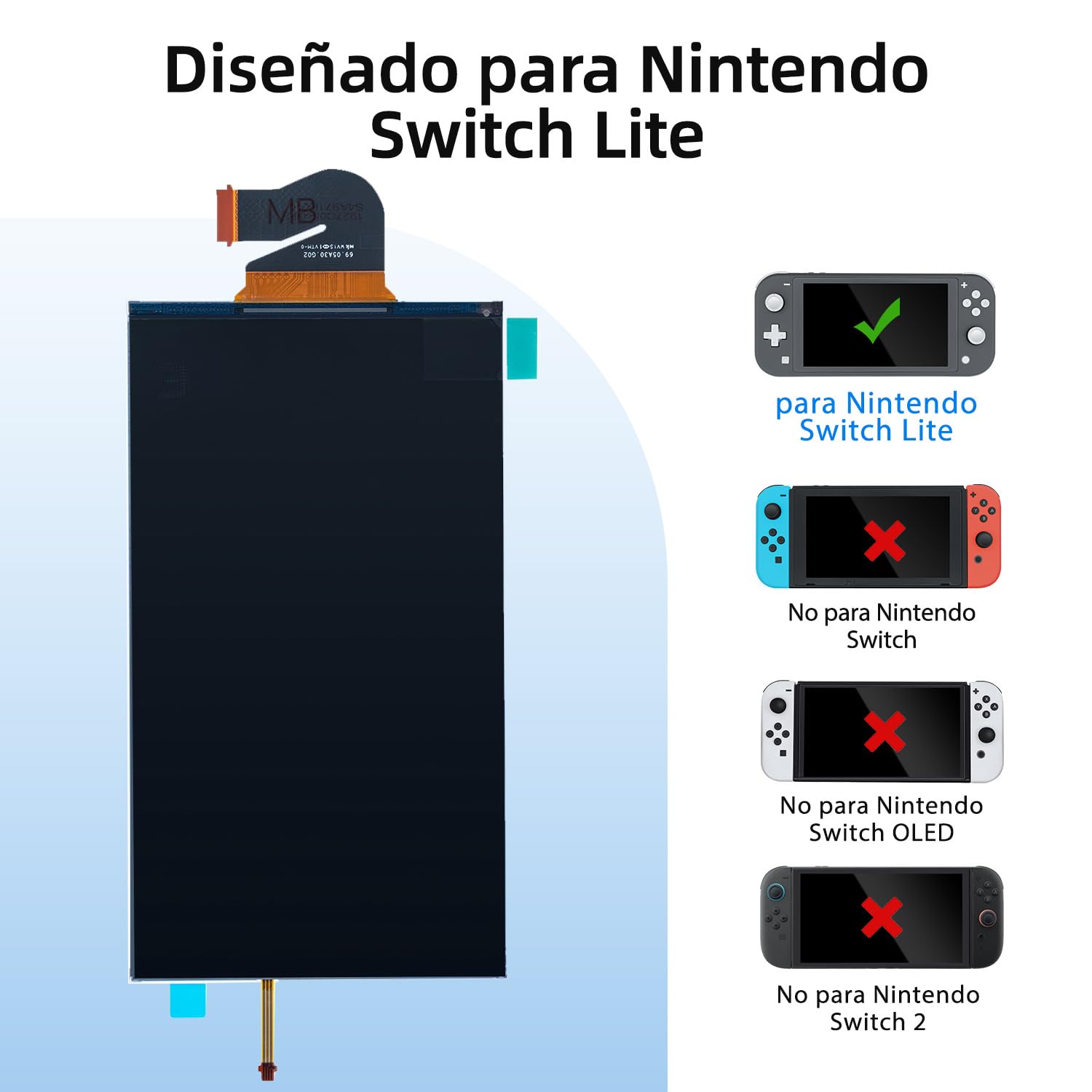 Wigearss Reemplazo de Pantalla LCD y Herramientas de Reparación para Nintendo Switch Lite