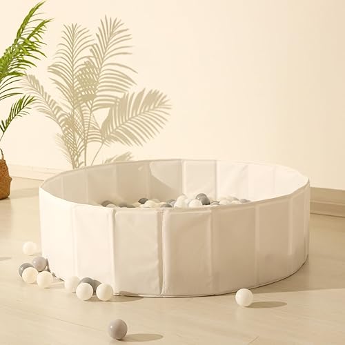 Miniatura 5 de TRENDPLAY Piscina de pelotas blanca para niños pequeños, perros, gatos, tienda de campaña de juegos para niños, piscina plegable con bolsa de