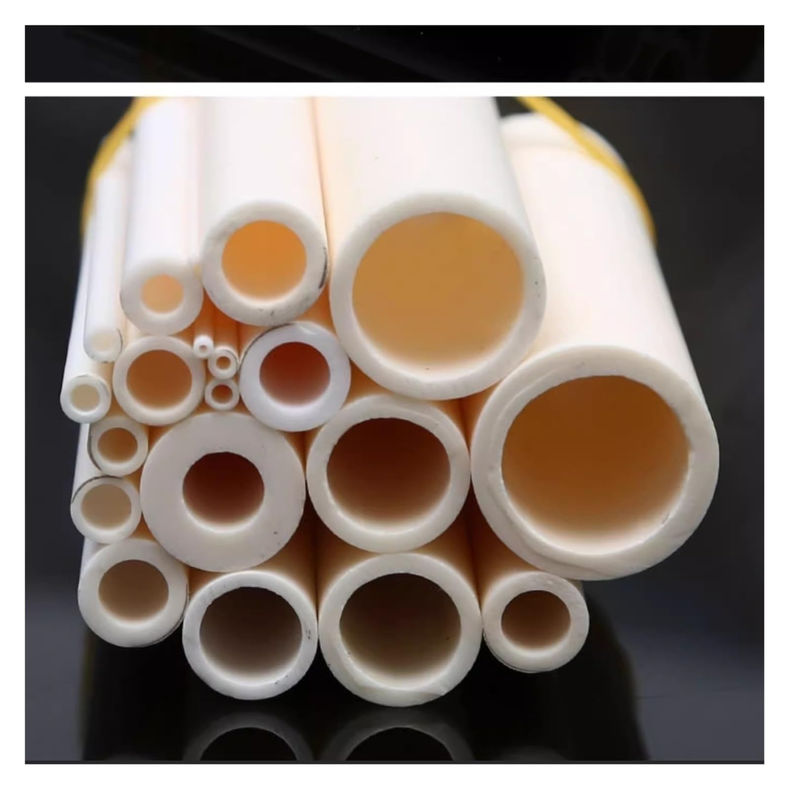 4 Stück 99 % Aluminiumoxid-Keramik-Hohlrohr, 3 x 5 mm Korundrohr durch 5 mm-50 mm Länge (M3 x T 5 x 45 mm)