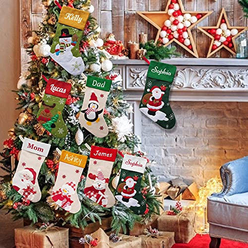 Skartam Christmas Stockings Personalized Custom Name Stocking Xmas 1 2 3 4 6 Pack Holiday Decoration Gifts for Family Friends