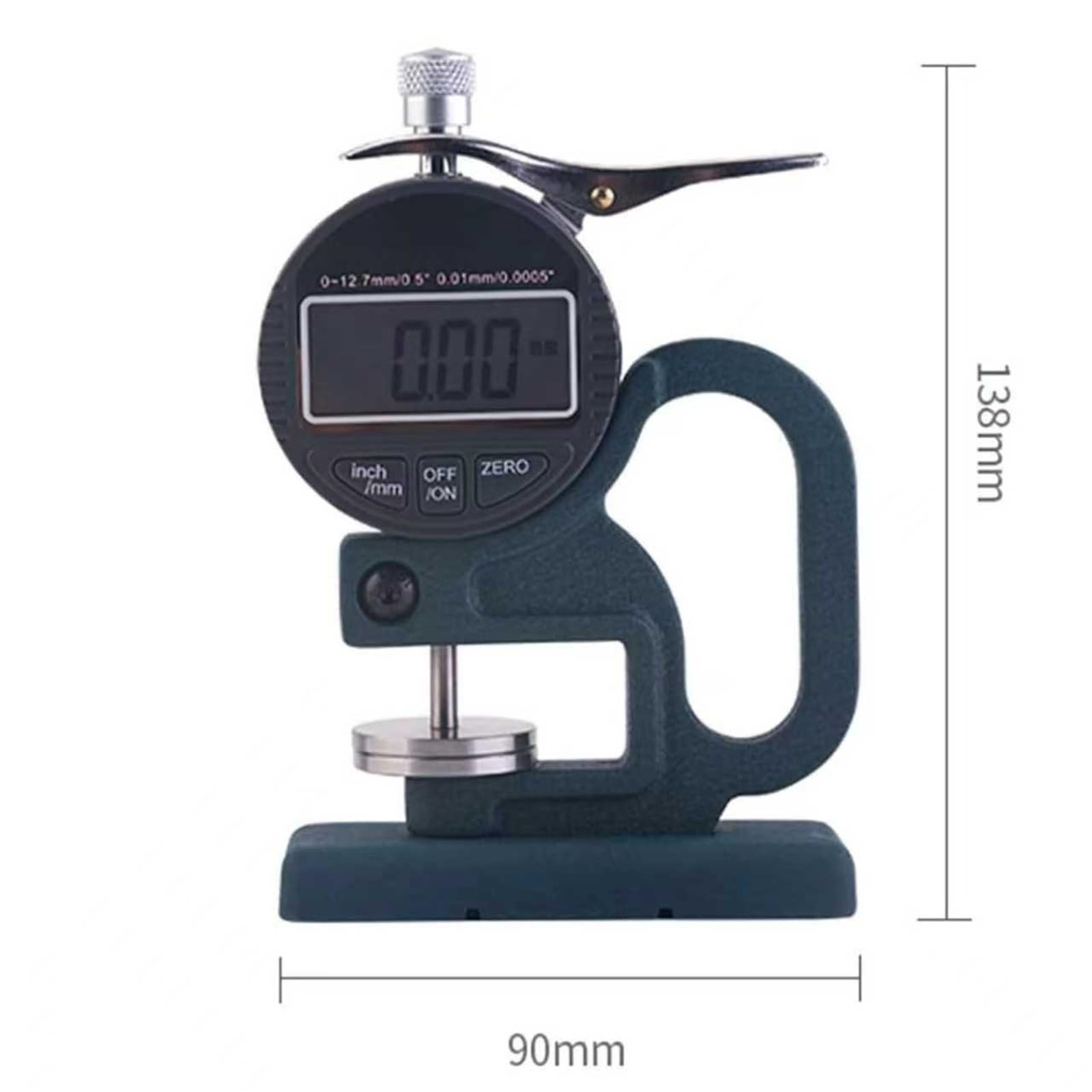 Digitales Dickenmessgerät, 0–12,7 Mm Schwammdickenmessgerät, Desktop-Dickenmessgerät, Sondendurchmesser 30 Mm, 0,01 Mm Auflösung, For Schwamm, Papier, Erkennungsmechanismus
