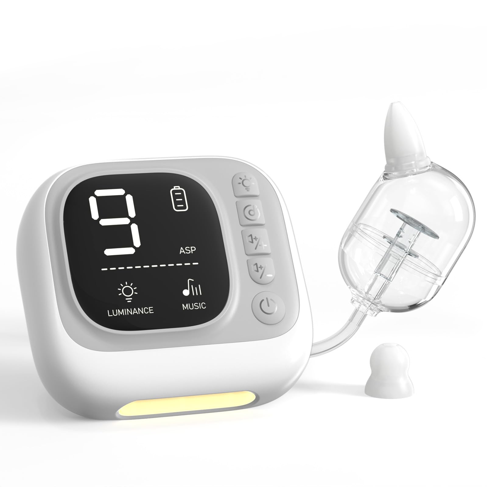 GROWNSY Nasal Aspirator for Baby, Electric Nose Sucker, Baby Nose Cleaner Machine for Babies Rechargeable 9 Level Suction Power with 5 Music White Noise 7 Night Light for Infants Kids Toddlers