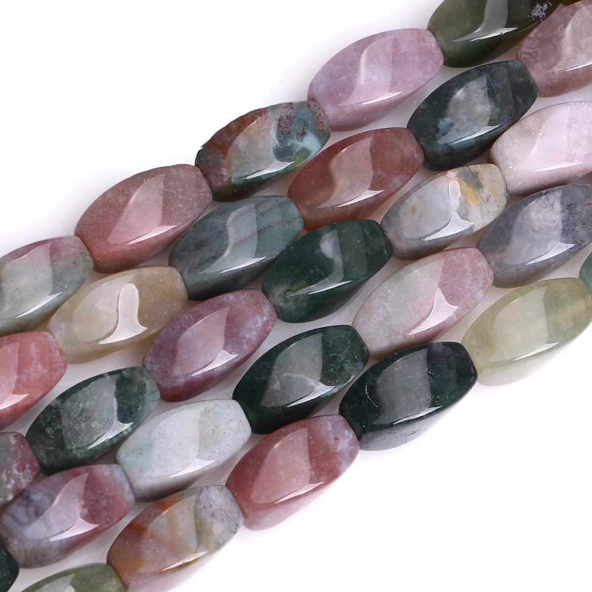 Perles en agate indienne 8x16mm pour atelier bijoux bohèmes fait main