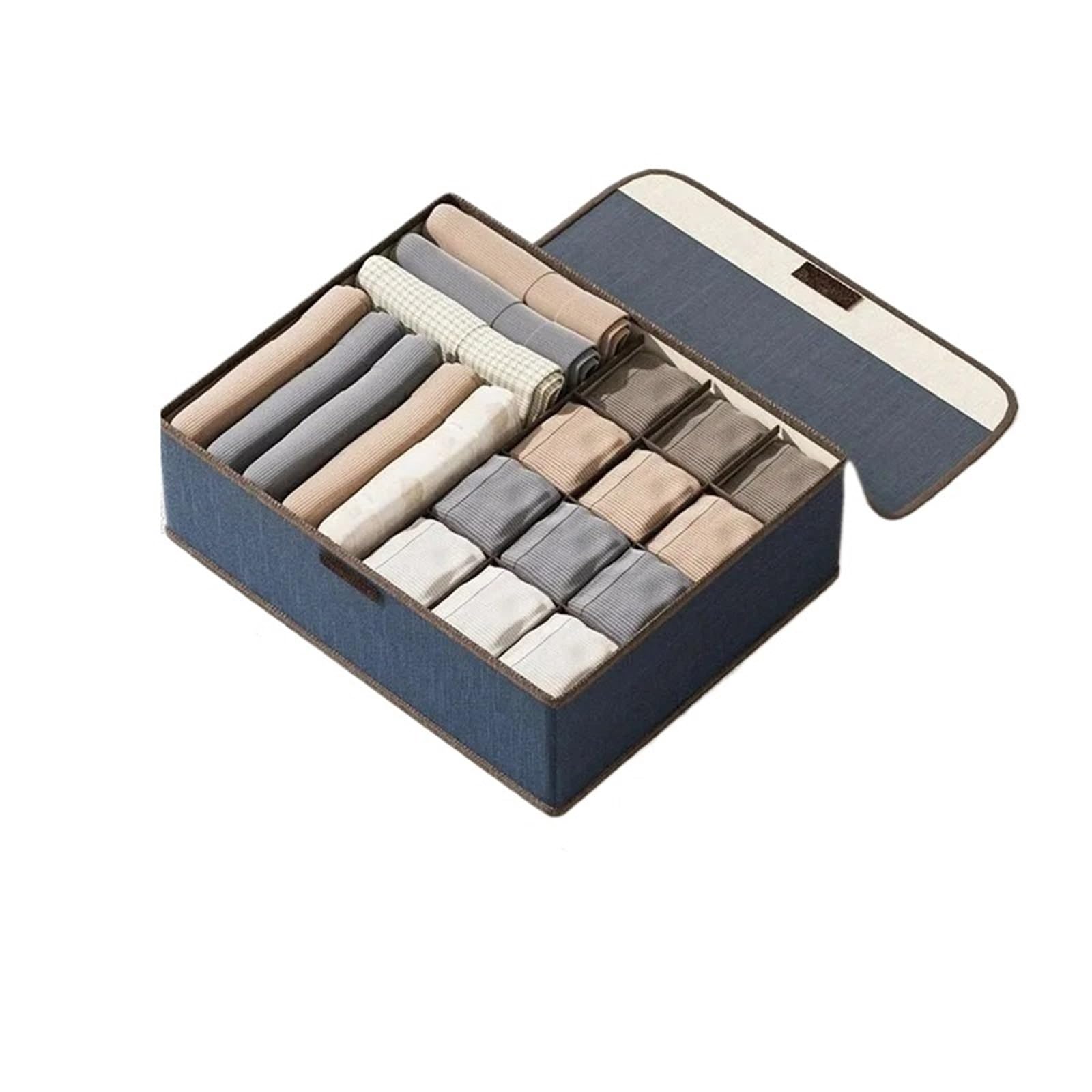 MRKU Boîte de Rangement pour sous-vêtements, Chaussettes et Soutiens-Gorge, Compartiments Flexibles et lavables, Type Armoire 3 en 1