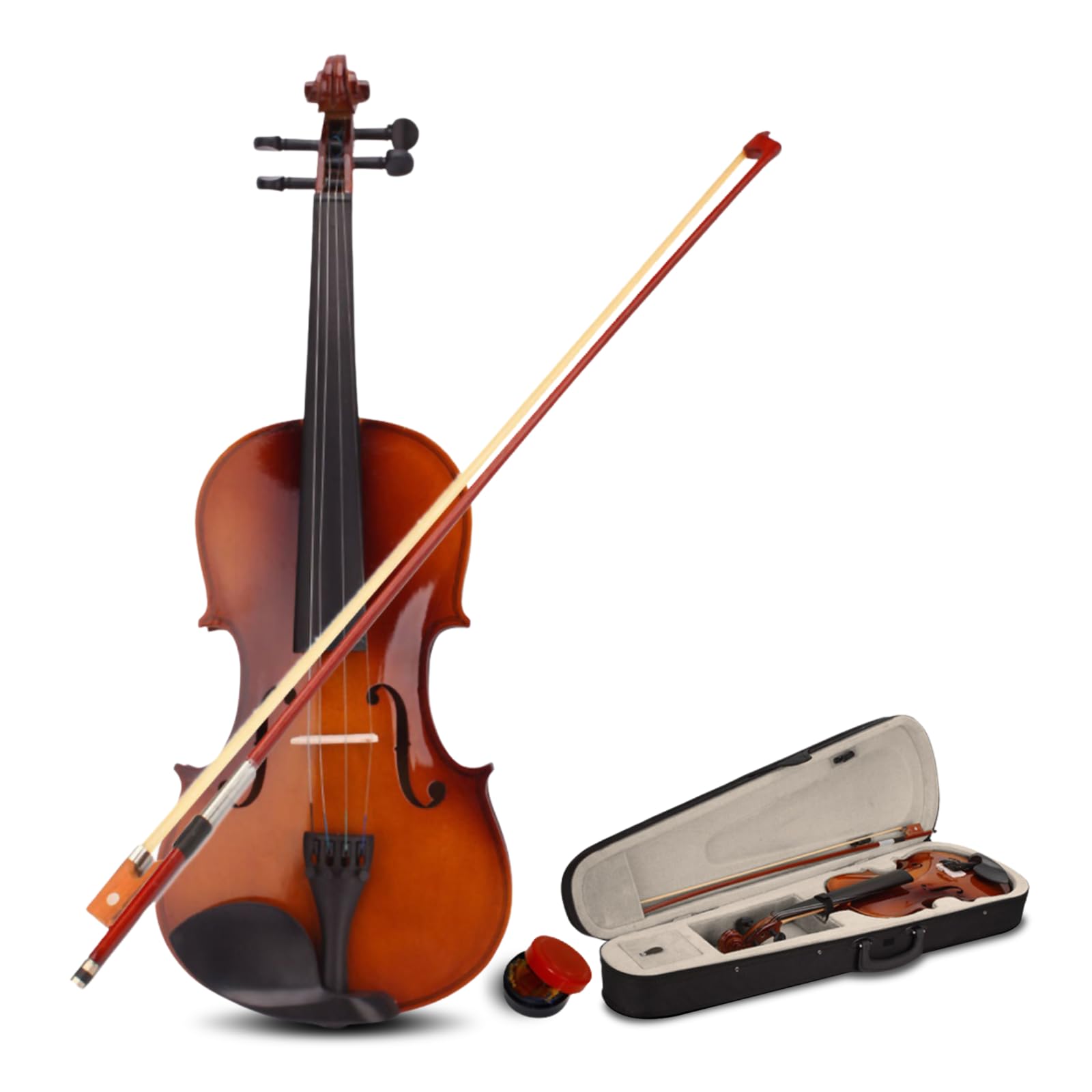4/4 Acoustic Violin, Full Size Acoustic Violin Set for Beginner Adults Teens with Case,Bow, Rosin (Natural)