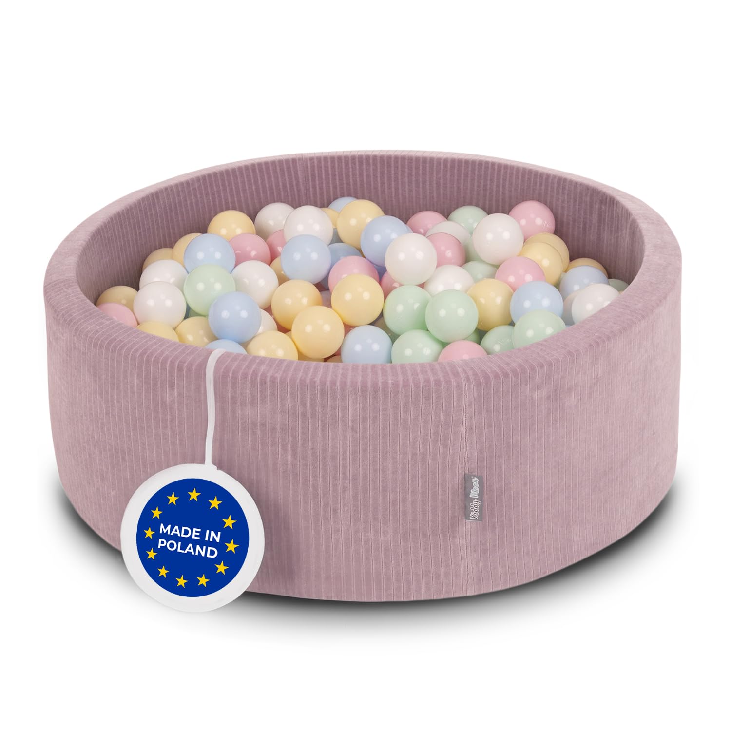 KiddyMoon Bällebad Kinder Schaumstoff 90X30cm/300 Bälle Für Baby Ab 1 Jahr