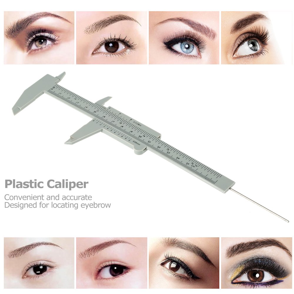 Eyebrow Caliper Measuring Ruler Double Scale Sliding Gauge Ruler