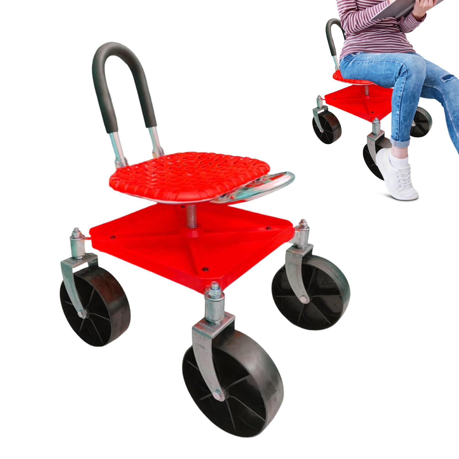 Gartenhocker Mit Rädern Höhenverstellbarer Fahrbarer Arbeitssitz
