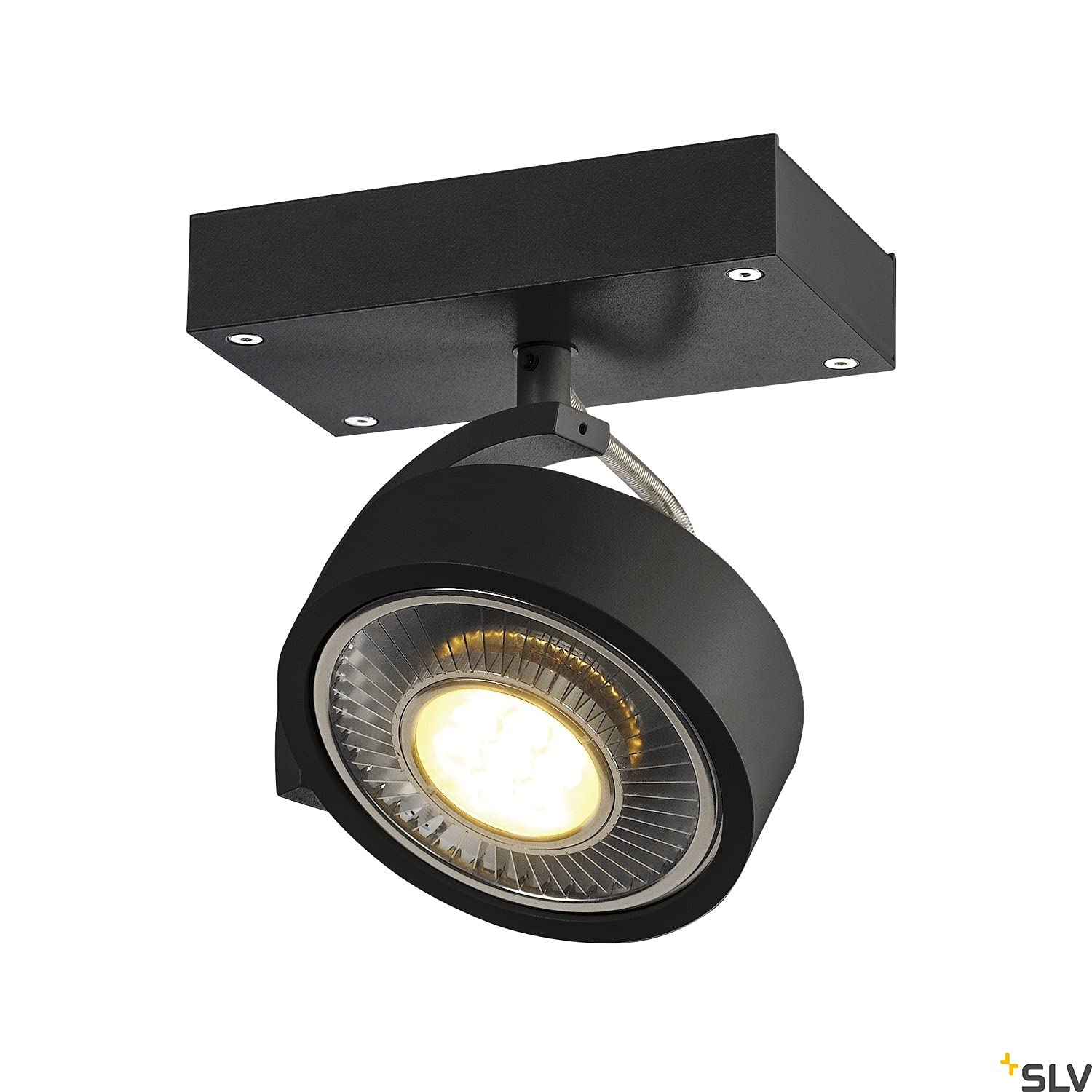 SLV luminaria de superficie de pared y techo KALU/iluminación de interior de techo y pared, proyector de techo / GU10 75 W negro
