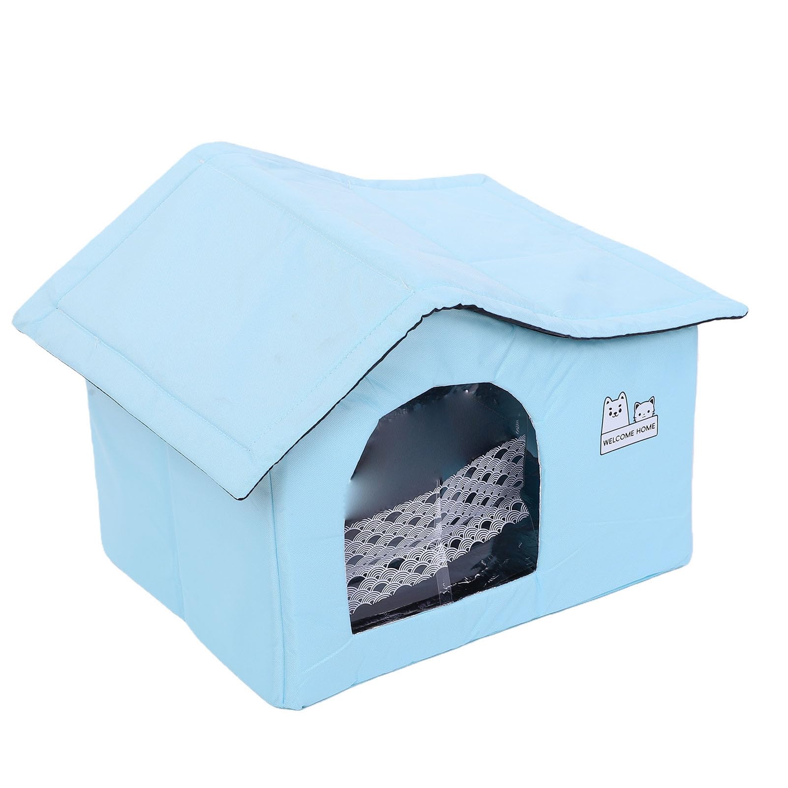 Casa para Gatos con Aire Acondicionado, Casa para Mascotas con Aislamiento de Frío de 360° y 8 Bolsas de Hielo para Perros Grandes, Medianos y Pequeños (Medio)