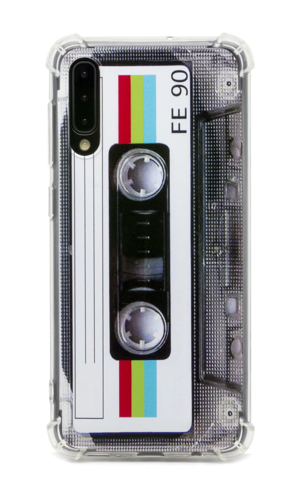 Case for Galaxy A50 with Reinforced Corners TPU Soft Bumper Retro Cassette Tape Case Compatible with Samsung Galaxy A50 / A50s / A30s