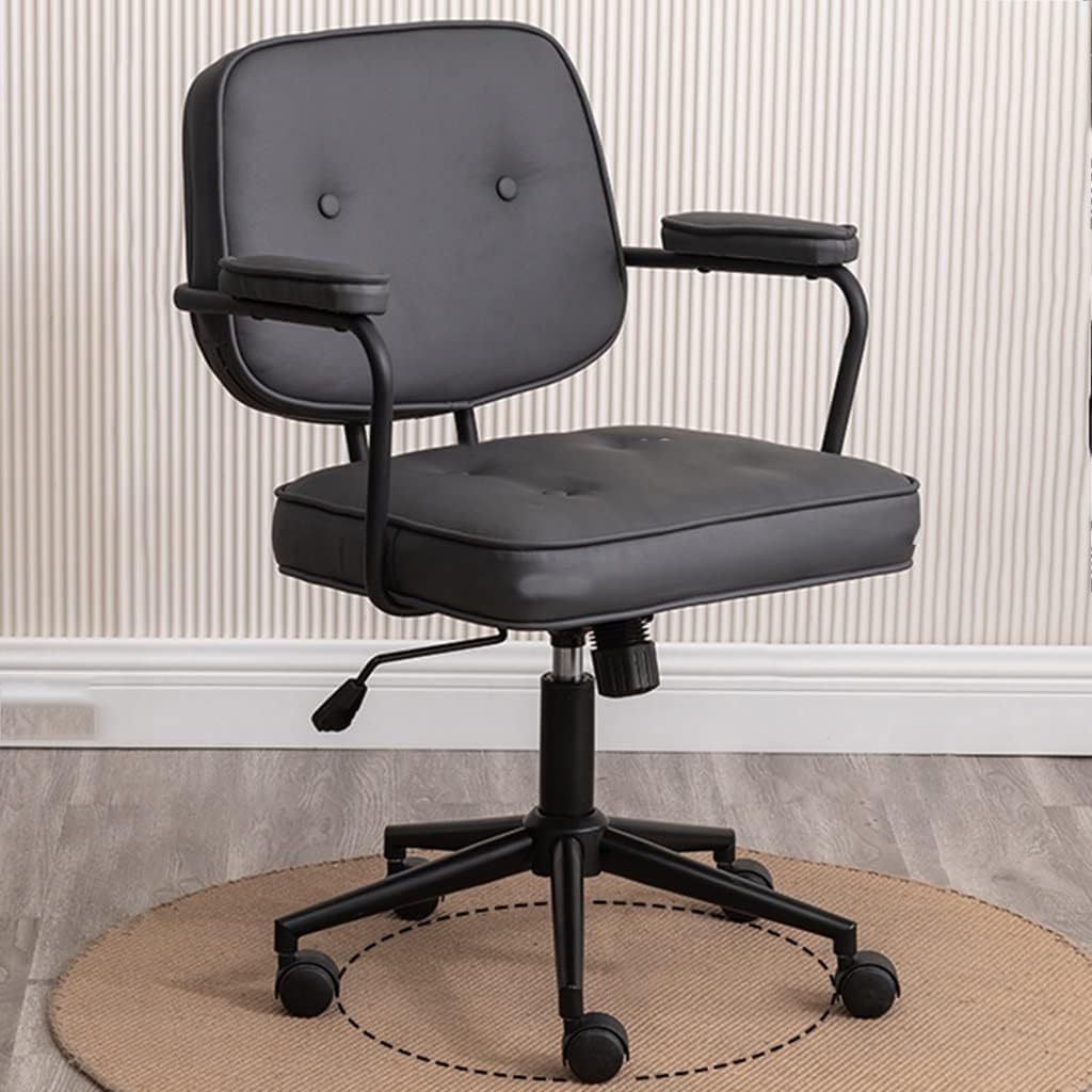 Kids Desk Chair, Adjustable Child Computer Desk Chair, Kids Task Chair with Arms, Growing Study Chair, Swivel Office Chair with Wheels, for Home (Color : /Black) (/Brown)