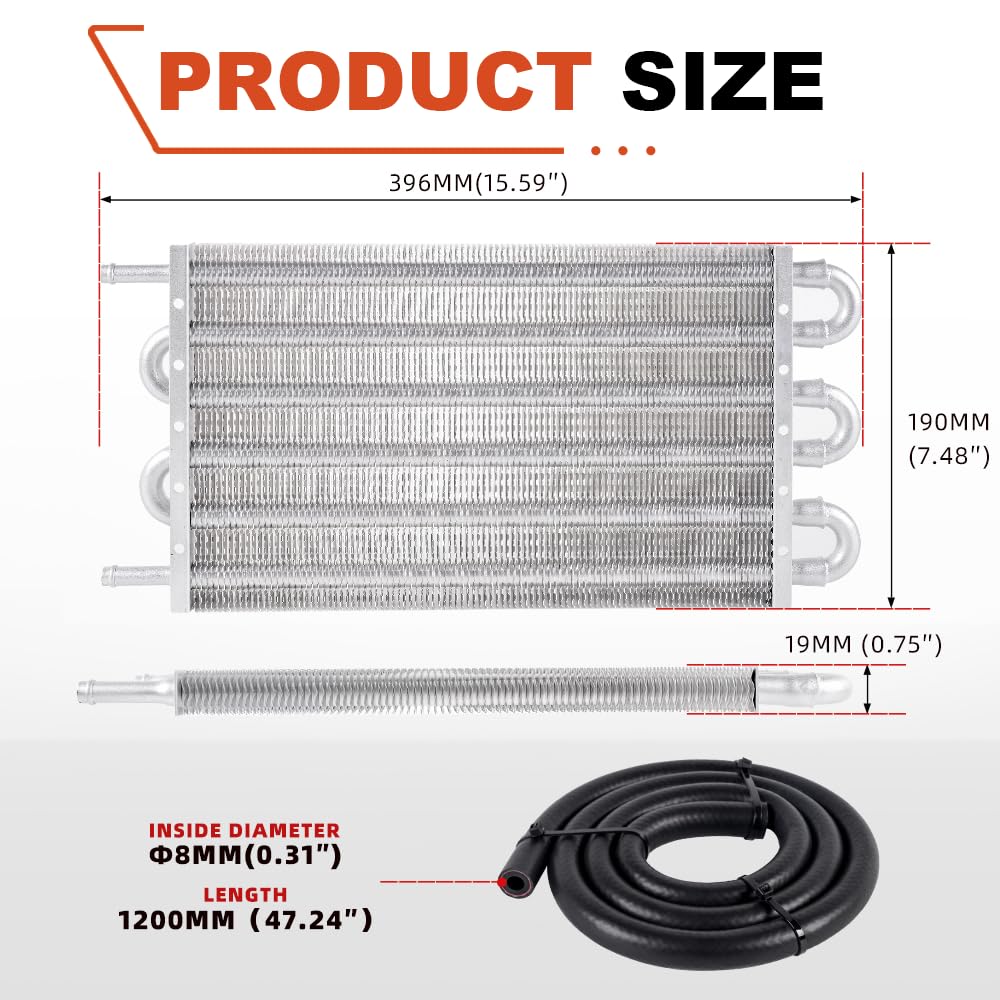 Getriebeölkühler 5/16 Zoll mit 4-K Rippenrohr-Design und