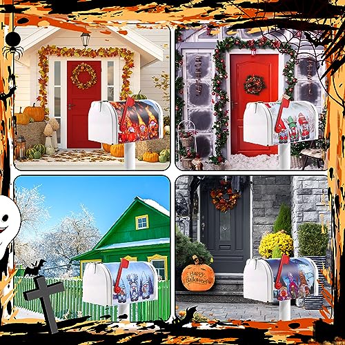 Soaoo 4 Pcs Christmas Winter Thanksgiving Halloween Magnetic Mailbox Covers 18 x 21 Inch Gnomes Letter Box Cover Mailbox Standard Size Wraps for Home Outdoor Garden Yard Decorations - Thumbnail 3