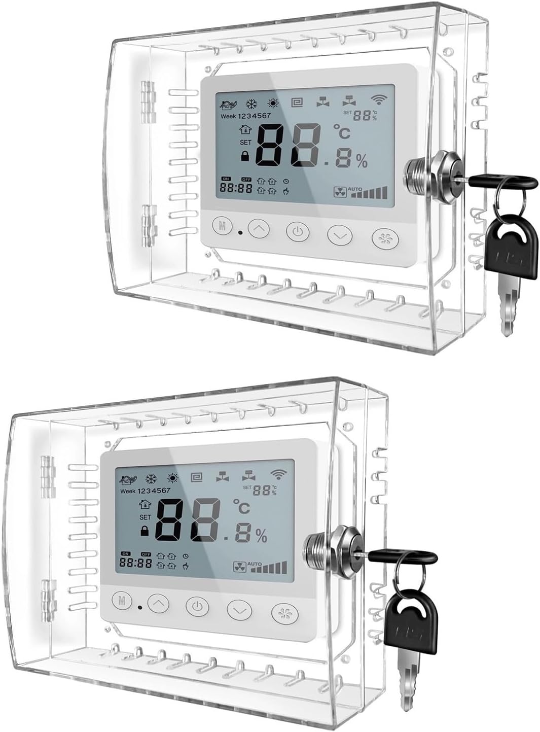 Clear for Thermostat Lockable Box Wall Mount Intelligent Box Protector Guard Home Office Equipment