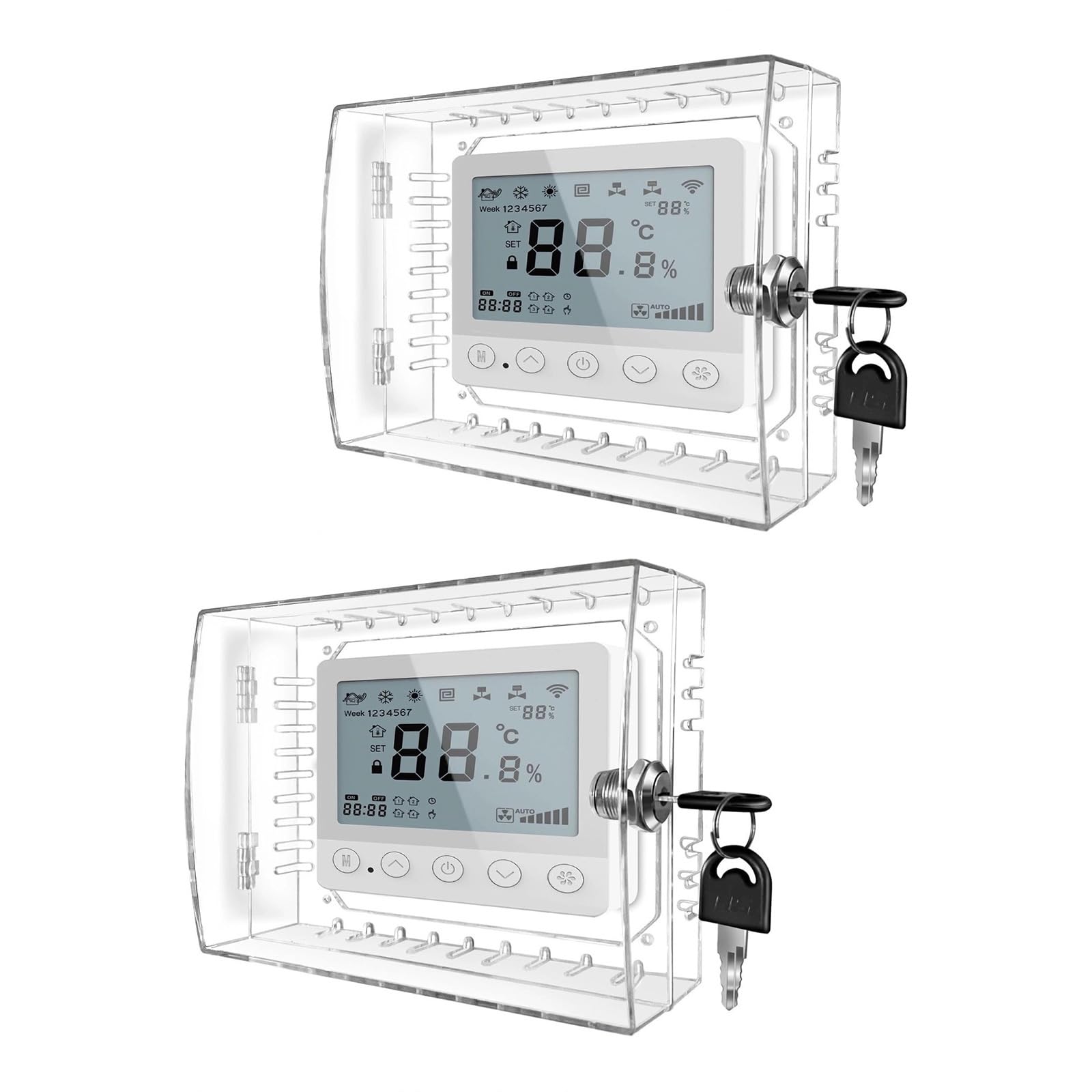 Rgybao B Portable Thermostat Ox Clear Acrylic Guard Lockable With Keys Wall Ox Cover Thermostat Guard