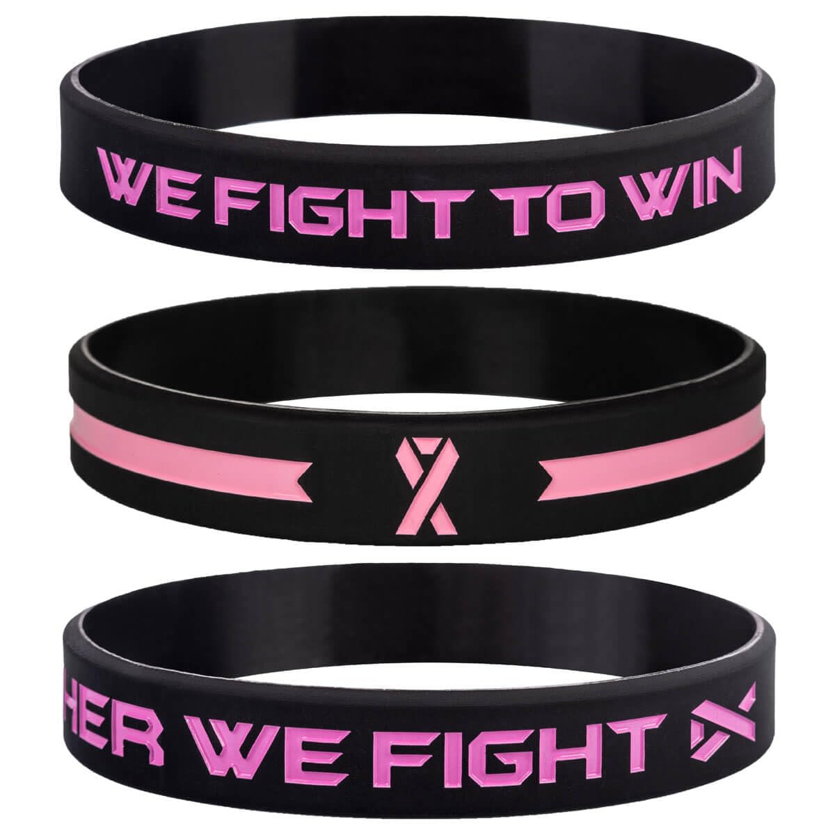Sainstone Get Well Soon Gifts Pink Awareness Ribbon Bracelets with Motivational Quote - Fight With Hope, Together We Fight, Cancer & Cause Wristbands for Men Women Patients Survivors (Unisex)