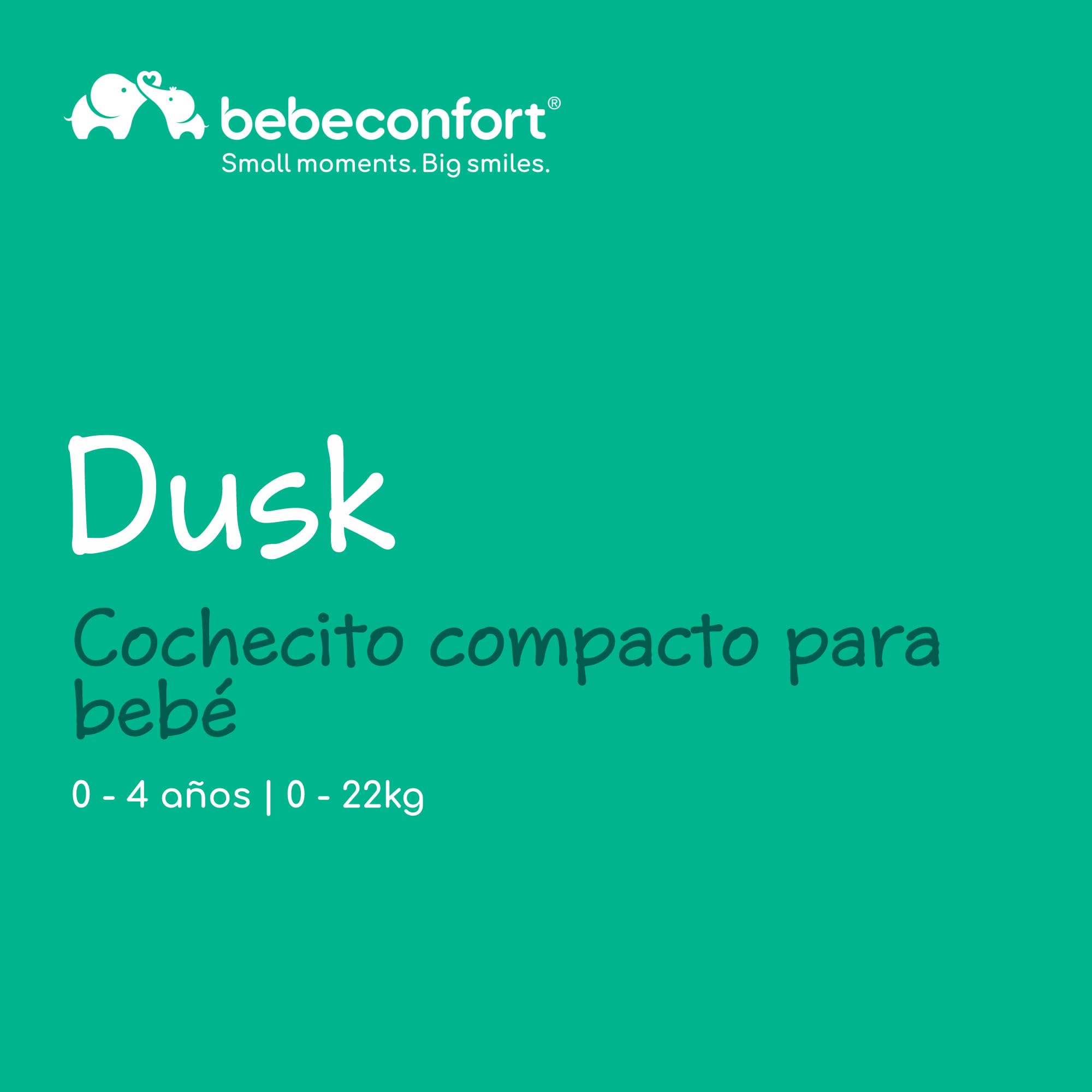 Bebeconfort Dusk, cochecito para bebé, 0-4 años (0-22 kg), cochecito desde el nacimiento, silla paseo compacta y ligera (5,6 kg), tejidos acolchados suaves, plegado compacto, Mineral Graphite