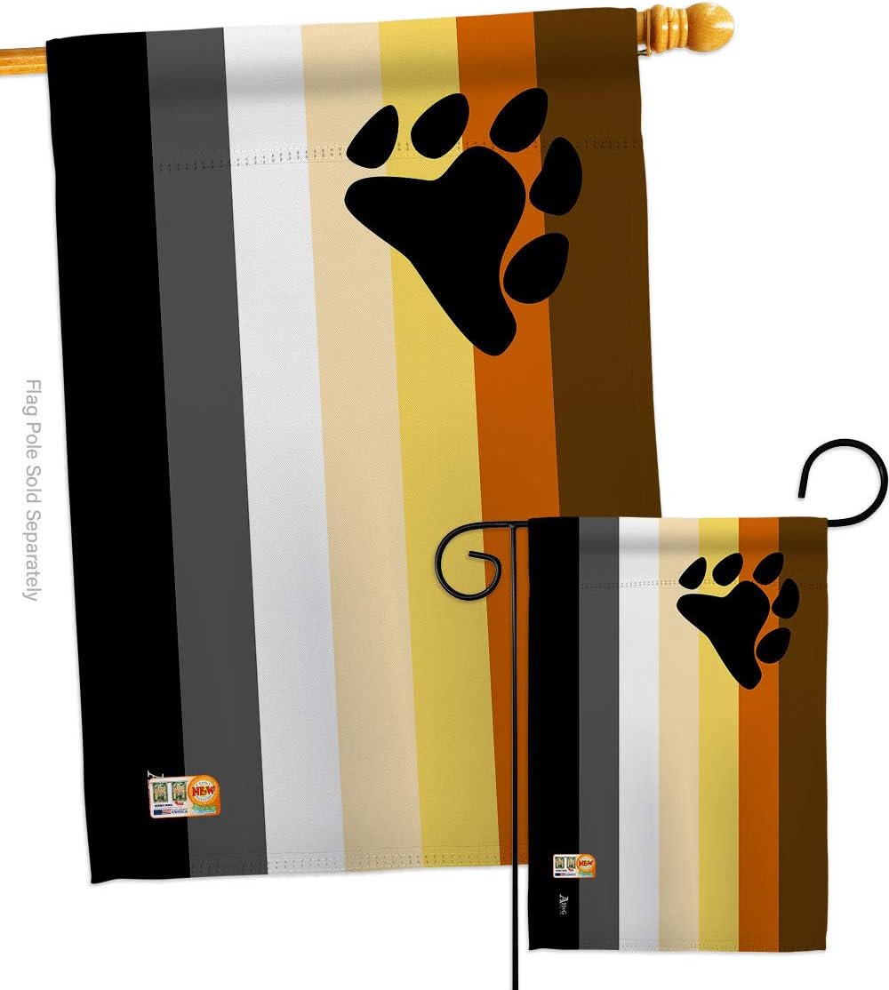 Bear Brotherhood Garden House Flag - Set Support Pride Rainbow Love LGBT Gay Bisexual Pansexual Transgender - Decoration Banner Small Yard Gift Double-Sided Made in USA 28 X 40