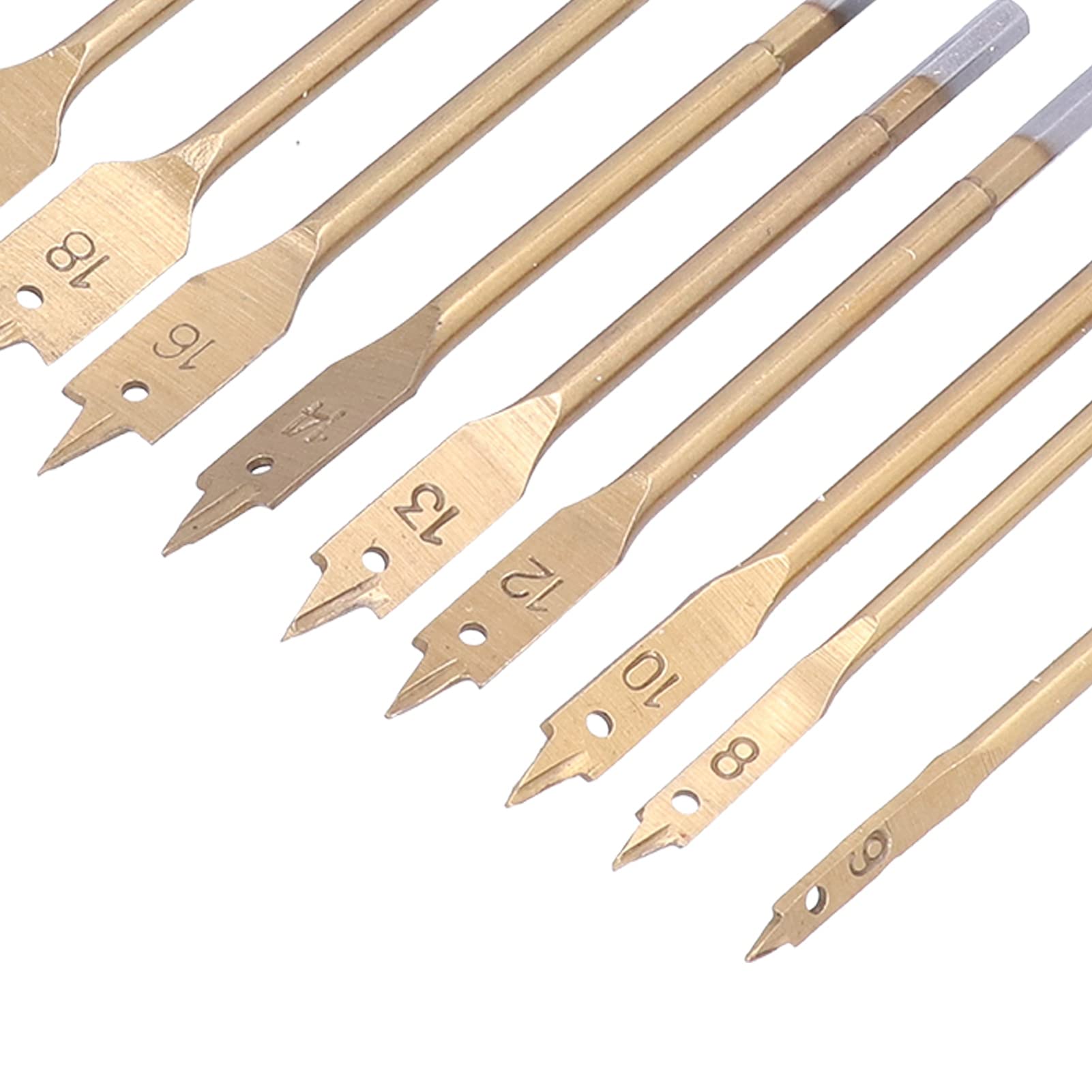 13 Pièces Mèches Plates, Mèche Plate en Acier au Carbone avec Revêtement en Titane de 6 à 35 mm, jeu de Mèches en Acier au Carbone pour le Travail du bois