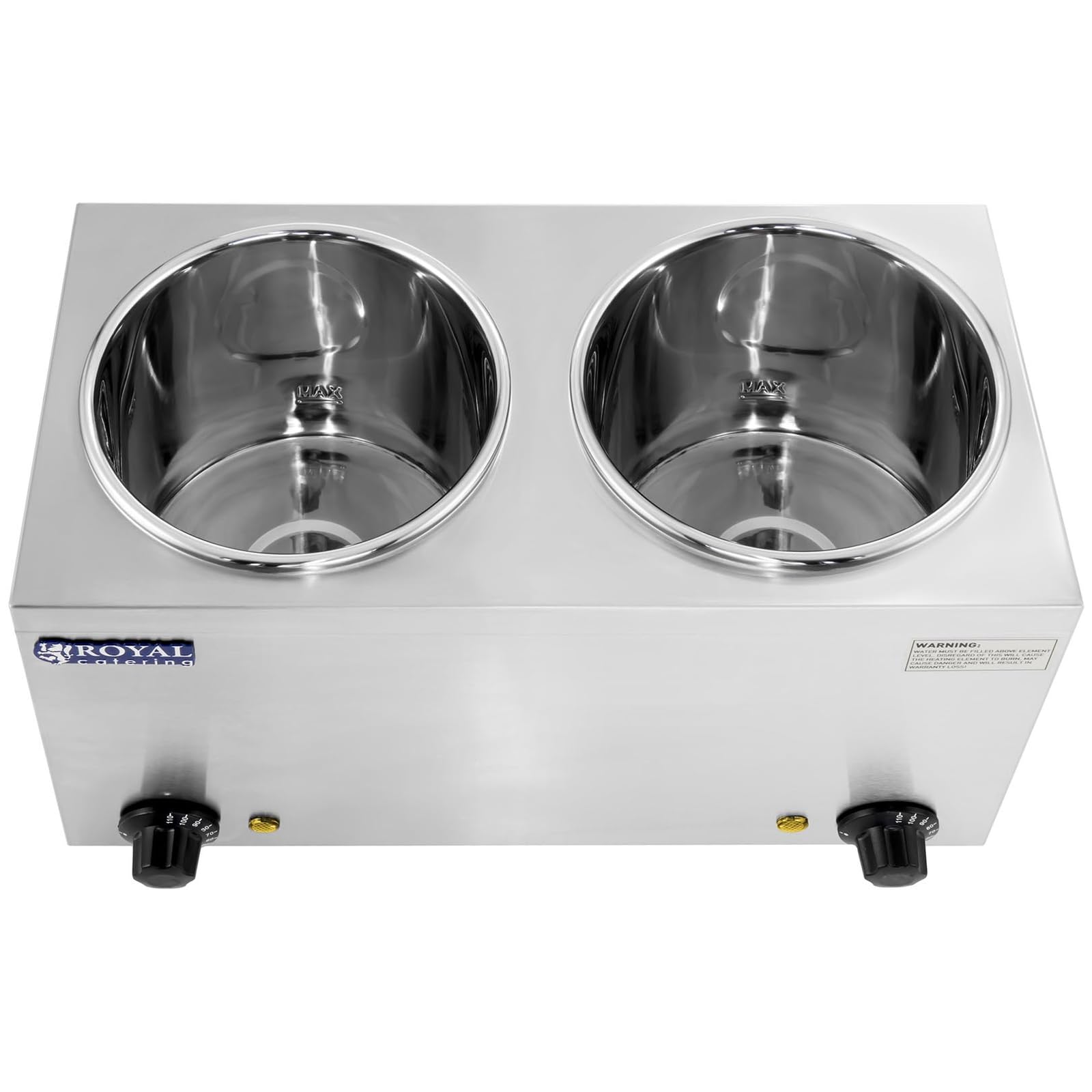 Royal Catering - RCBM-2/4R - Baño María Hotpot - 2 x de 2,75 litros - 300 W