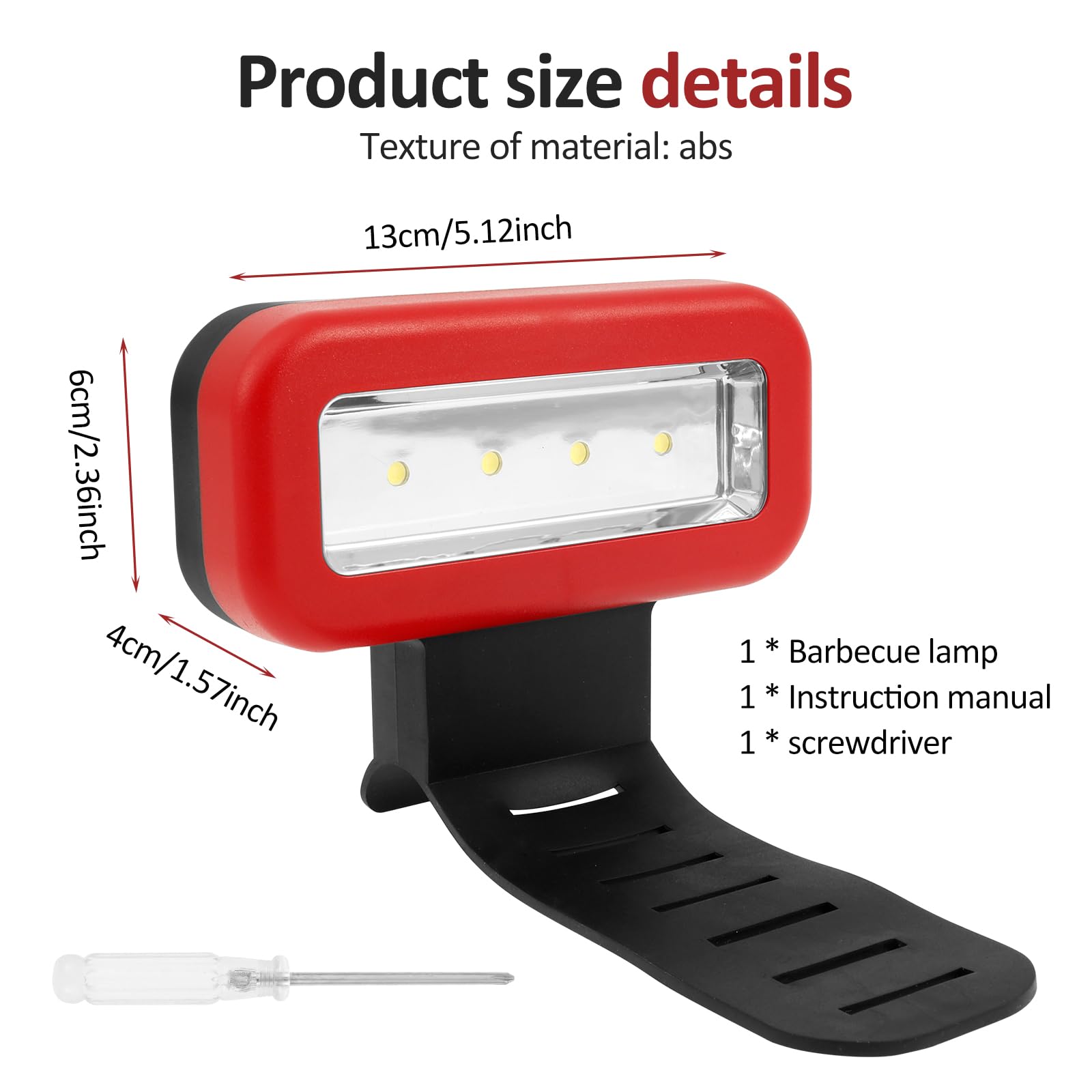Grill Lampe 3 Helligkeitsstufen 13×6×4cm Grilllicht mit Gurtband Camping Lampe Hitzebeständig für Zelt Fahrrad Grill Camping Nachtparty