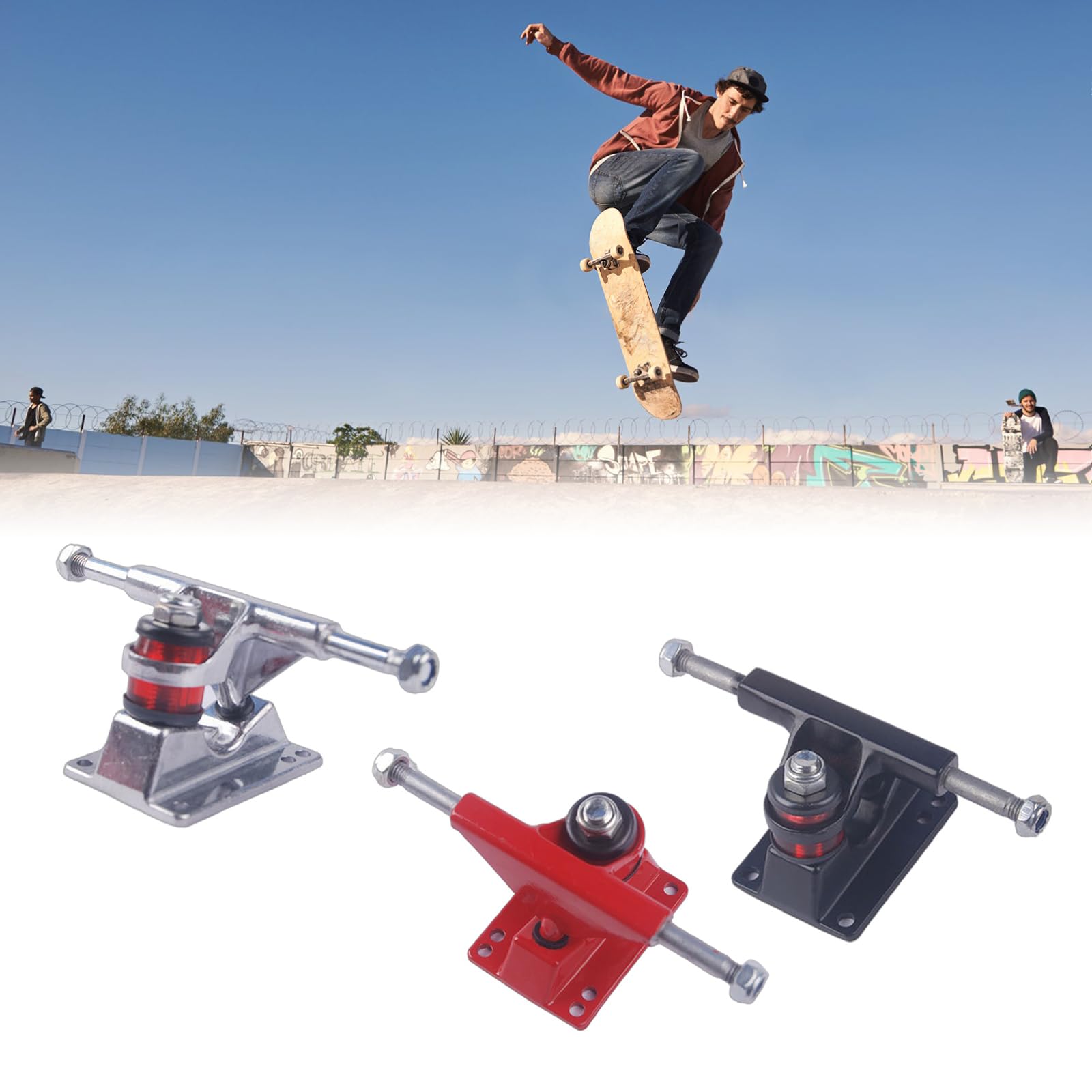 LAMDNL 1Pair Skateboards Wheel Bracket Replacement Aluminium Skateboards Truck Resistance Base Part Easy to Use Skateboards Bearing Accessorys