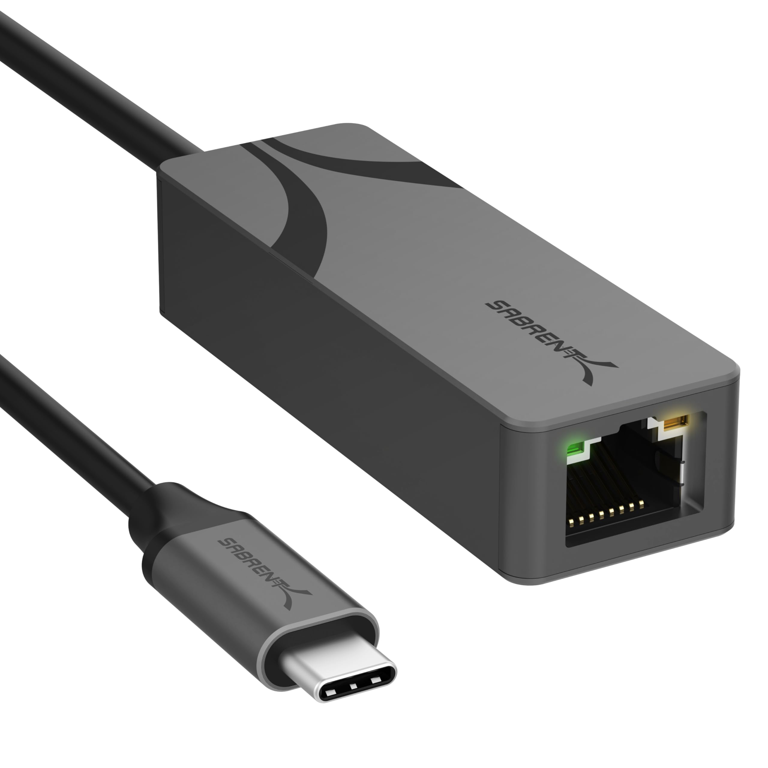 SABRENT Adattatore USB C Ethernet 2.5 Gbps | Alluminio, Portatile | Compatibile con MacBook Pro, Air, iPad Pro 2018 e Successivi, XPS | Connettività Gigabit (NT-​25GA)