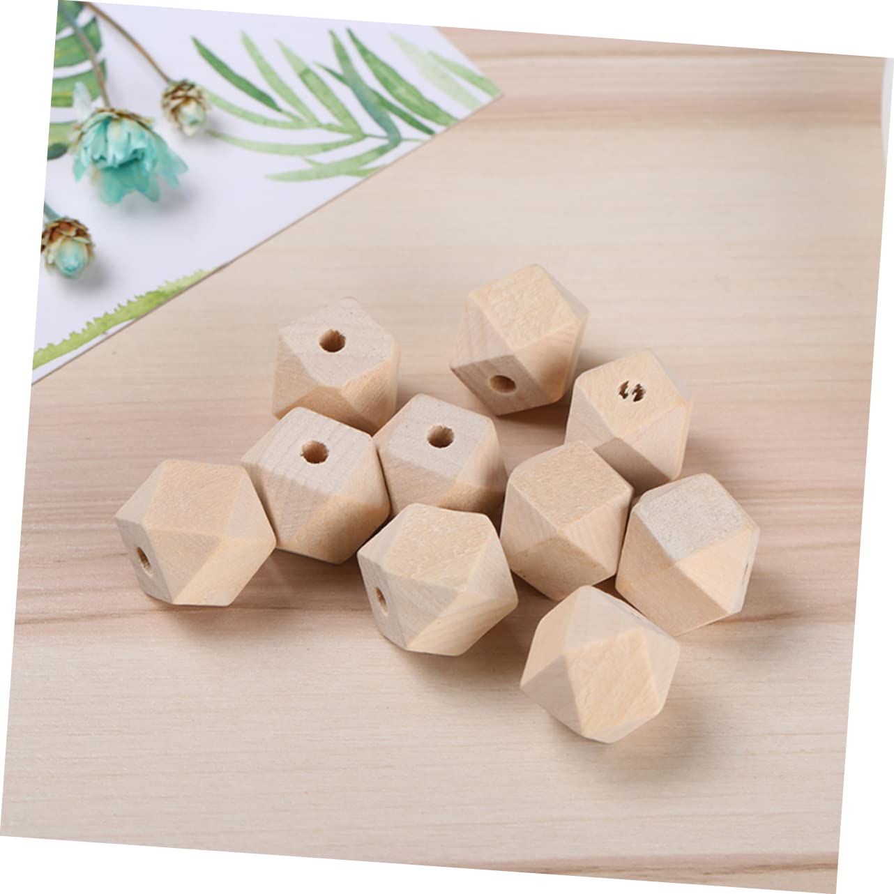 EXCEART 300piezas Abalorios De Madera Natural Sin Terminar Octagonales Para Manualidades y Joyería Perfectos Para y Pulseras