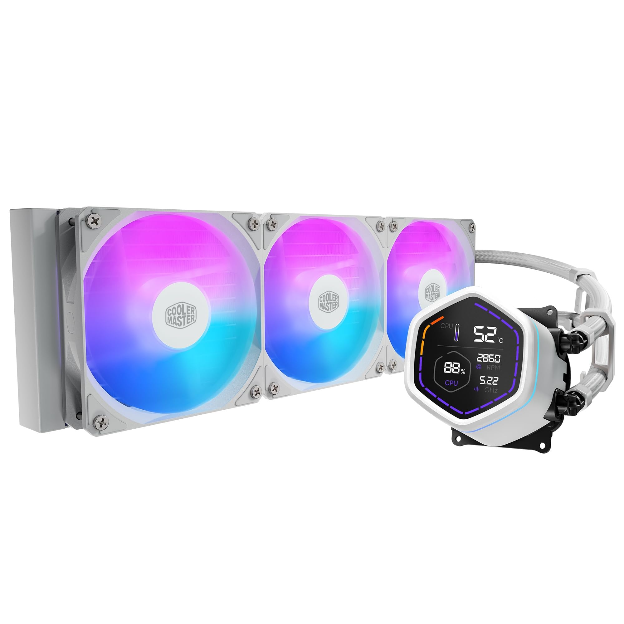 Amazon | Cooler Master ML Core Nex Digital 360 WH ARGB デジタル