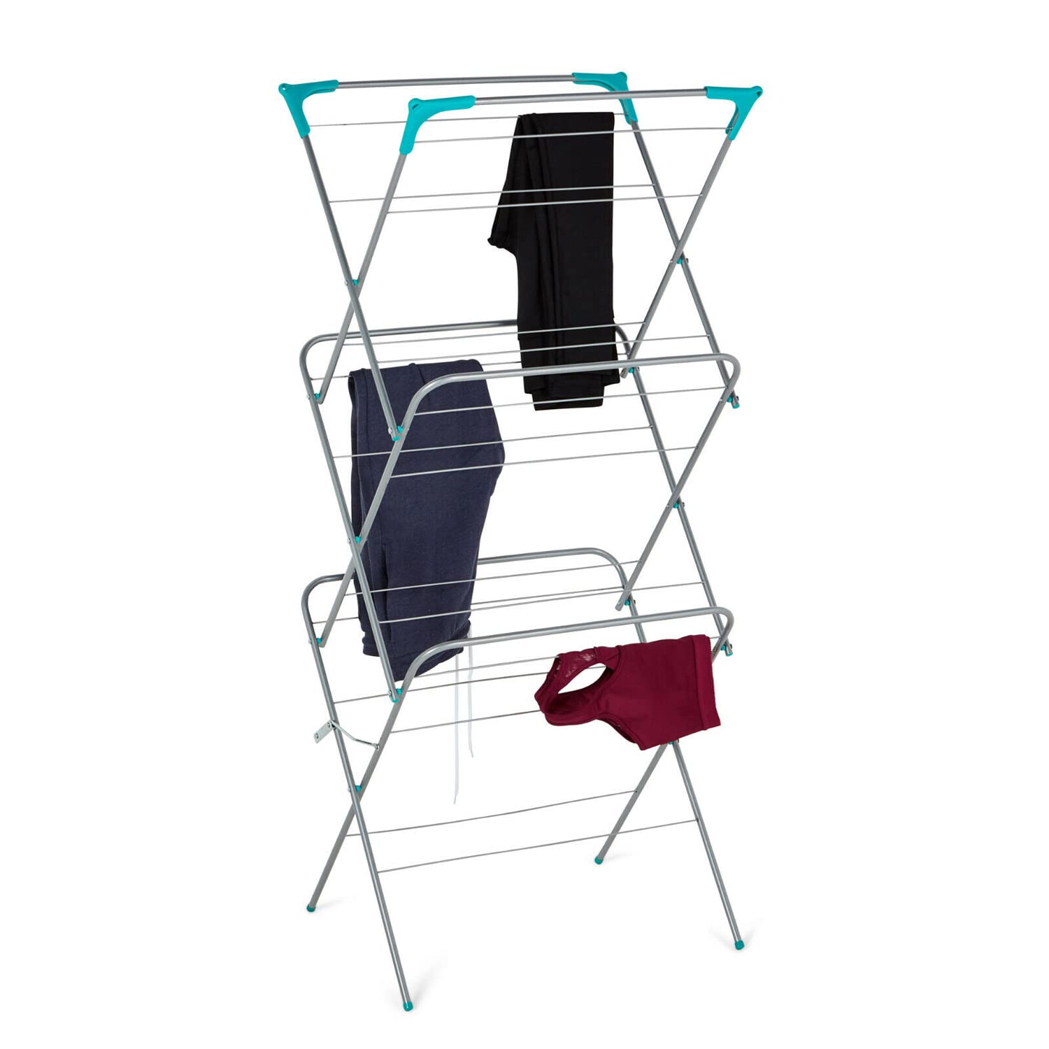 Yorkshire Homeware 3 Tier Laundry Clothes Horses Dryer Airer Rack, Drying Space Metal Tube Indoor & Outdoor 15M