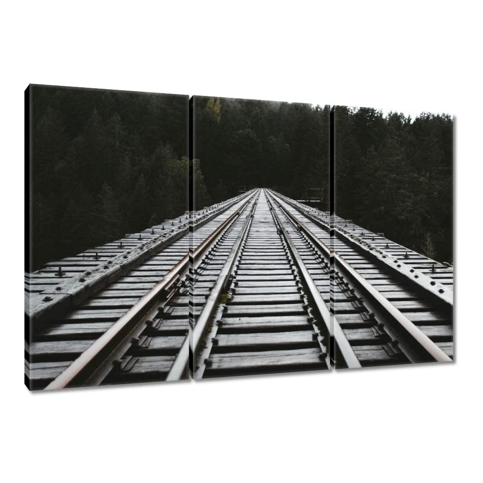 Obraz wydrukowany na płótnie sztuka ścienna dekoracja 120 x 80 cm pociągi kolejowe tory nr H7530M_PC3X