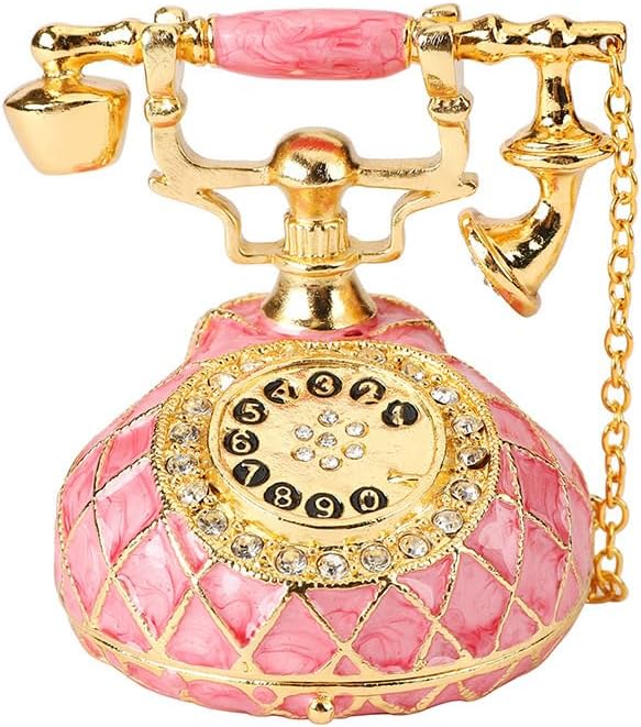 Pink Telephone Trinket Box Decorative Keepsake Organizer