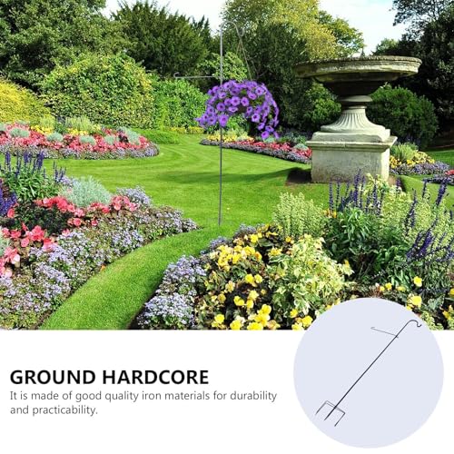 Gancho de pastor Beaupretty de hierro negro resistente para jardin y patio 4