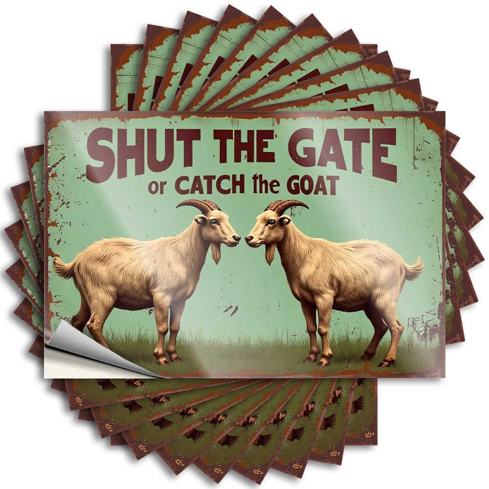 Bumper Backyard Accessories Sports Feminist Hard Shut The Gate Or Catch The Goat: A Humorous Farm Scene - Scratch Resistant Stickers(8X12CM)