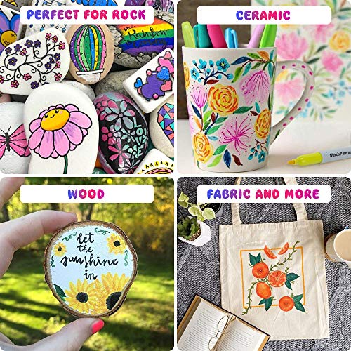 Nicecho Permanent Markers, 30 Colored Fine Point Marker Pens, Waterproof Marker Works On Paper, Plastic, Wood, Metal And Glass #TOP5