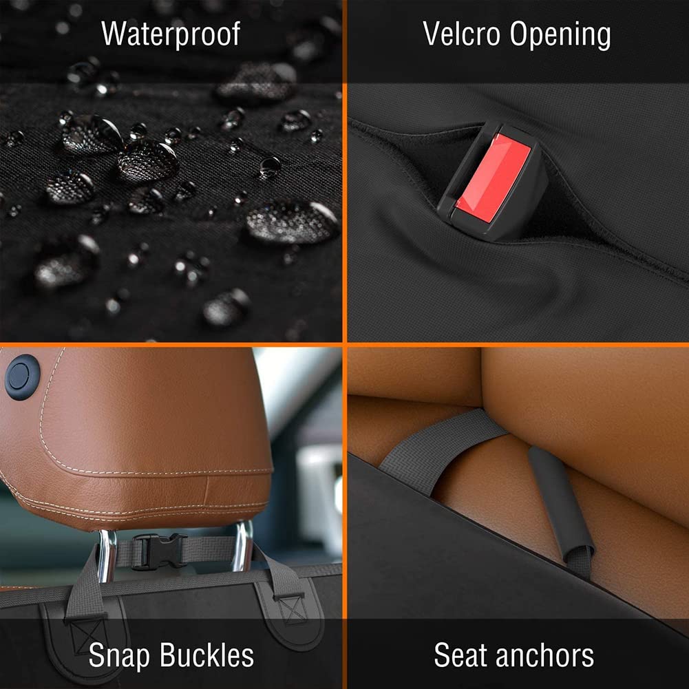 Funda de Asiento para Perro Alfombrilla Protectora Impermeable for Asiento Trasero de Coche, Accesorios de Viaje Seguros for Gatos, Perros, Mascotas, cojín for Asiento Delantero y Trasero