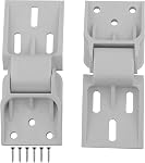 Durable Freezer Plastic Hinges 2 Pcs Universal 3 Holes Folding Hinge 95-110 Degrees Chest Freezer Hinges Small Hinge with Screws Replacement Fridge Refrigerator Repair Parts - Grey