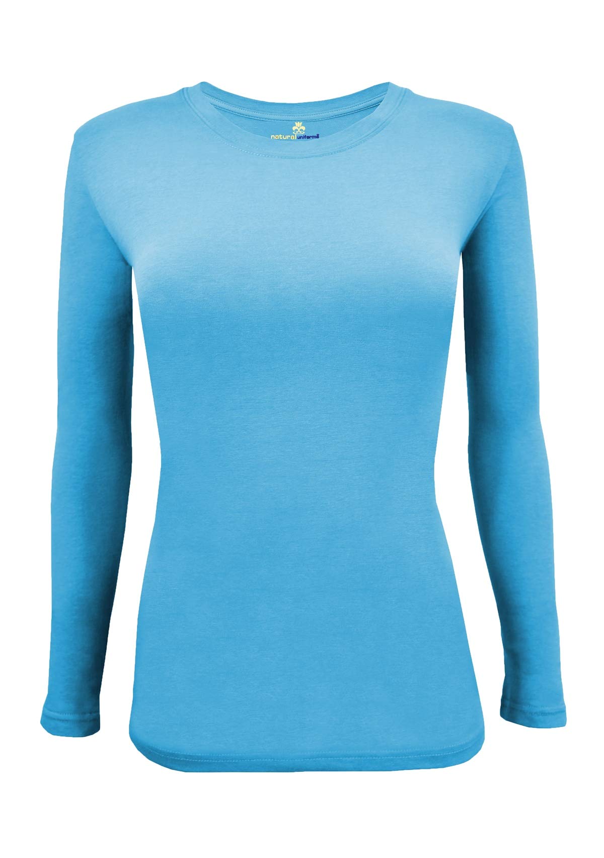 Natural Uniforms Women’s Long Sleeve Underscrub T-Shirt – Cotton Blend Scrub Base Layer for Nurses &amp; Medical Professionals