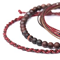 Vista 307 de Handmade Natural Stone Beaded Healing Bracelet Gift for Men Adjustable Rope String Bracelet (picasso jasper, Adjustable)