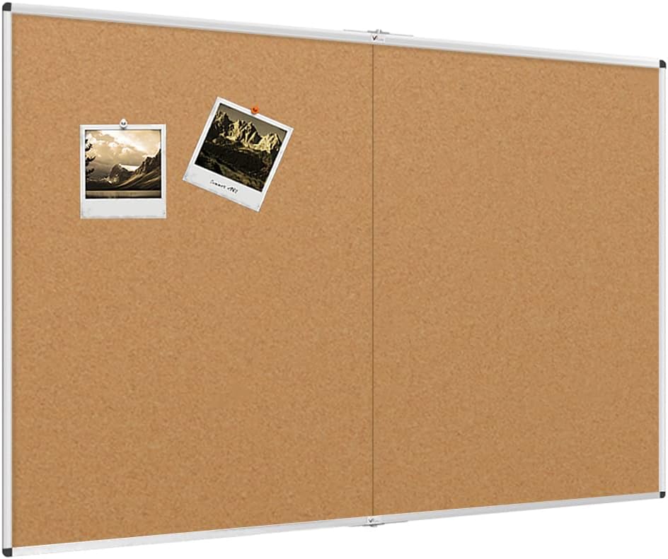 VIZPRO Cork Notice Board, 48 X 36 Inches, Cork Bulletin