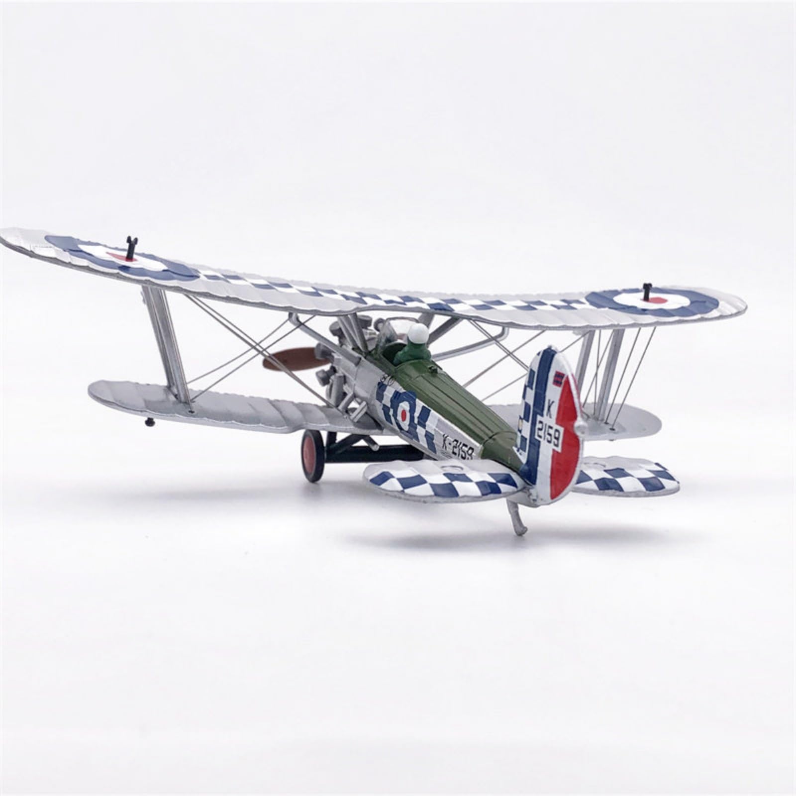 rockible Aereo in Lega Modello Aereo Miniatura Maquette Modellino Collezione in Lega Metallo Verniciatura Accurata Proporzioni Fedeli Dettagli Rifiniti Adatta, 1/72 Bristol Bulldog