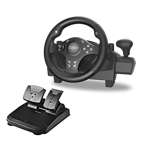 DOYO Game Racing Wheel with Pedals, 270 Steering Wheels PC with Force Feedback, Racing Steering Wheel compatible with PS4, Xbox Series XS, Xbox