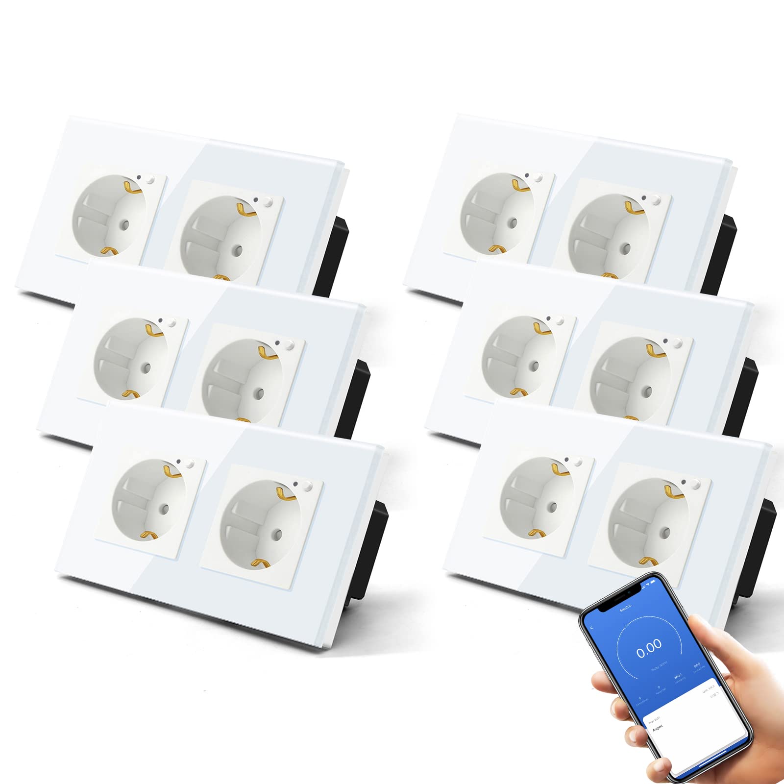 BSEED Enchufe Inteligente con 20W USB y Tipo C,Mate Enchufe Pared Wifi con Medidor Consumo,Control Remoto por APP & Voz,Requiere Cable Neutro,1 Enchufe,Blanco 86mm — view 153