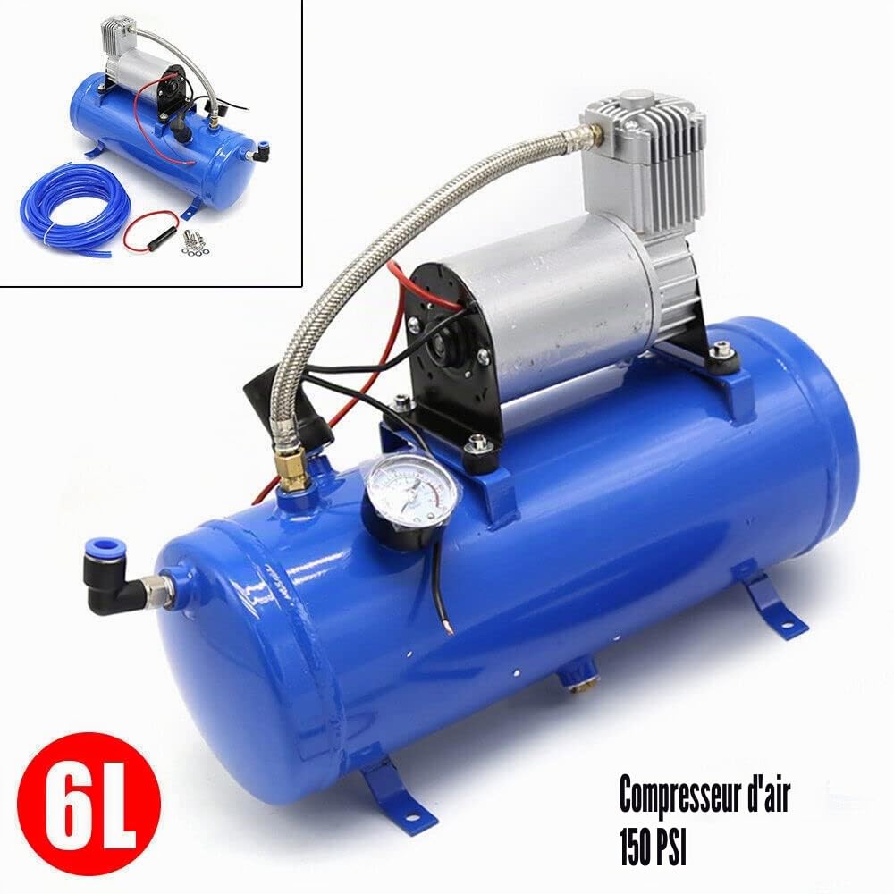 Compresseur d'air 12 V avec réservoir de 6 l pour kit klaxon