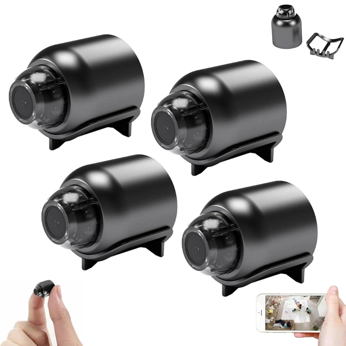 Mini Kamera Bezprzewodowa 4G Wifi 1080p HD, Kamery Do Bezpieczeństwa Domu, Mała Ukryta Kamera Wewnętrzna I Zewnętrzna Z Dźwiękiem/wideo, Mała Kamera Dla Niani, Kompaktowe Kamery