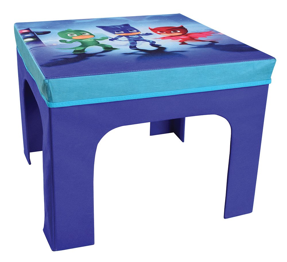 FUN HOUSE pyjamsques tavolo con 2 sgabelli pieghevole per bambini, MDF/in tessuto non tessuto, 52 x 52 x 15 cm