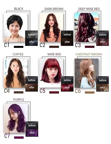 Herbal Gray Hair Dye Shampoo - 3-in-1 Black Coverage 500ml(Purple)